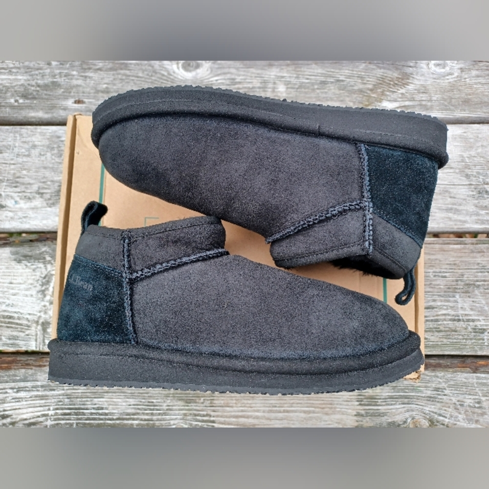 NWT L.L Bean Wicked Good Slipper Ankle Boots. Woman's 7. Black.